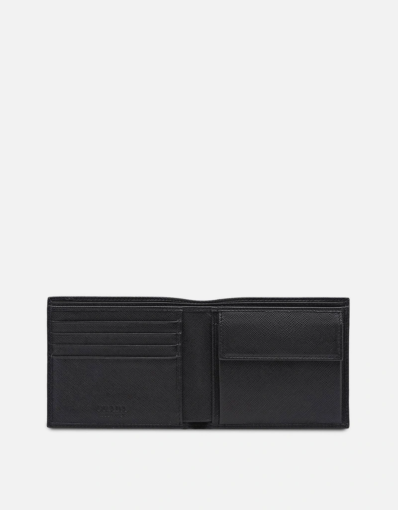 Prada メンズ サフィアーノレザー 二つ折り財布 (アクセサリ,Wallets