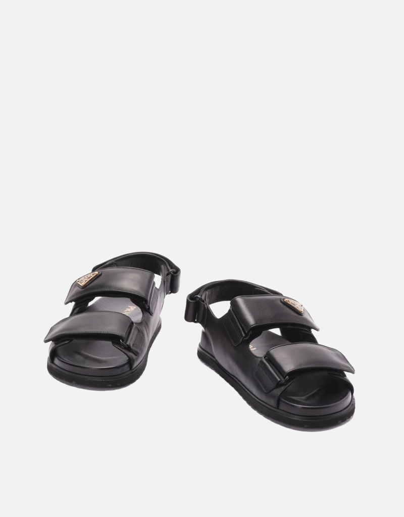 Prada カーフレザー タッチストラップサンダル (サンダル,フラット