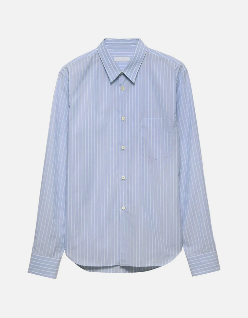 PRADA 長袖シャツ 青と白のストライプ PRADA】プラダ『ストライプ ジップ 長袖シャツ sizeM』SC540 S211 13JW