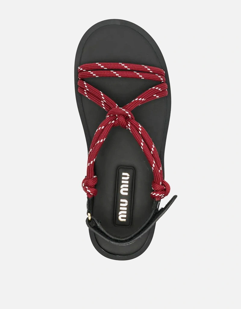 Miu Miu Rivière Knotted-Strap Sandals (Sandals,Flat Sandals