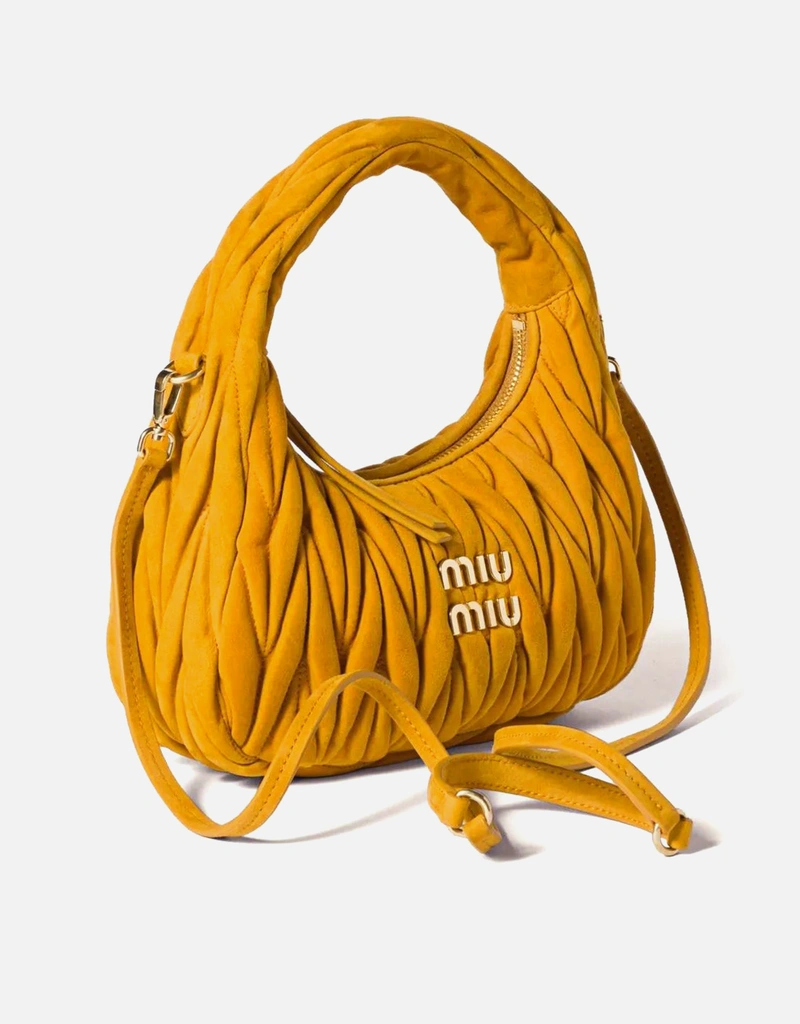 Miu Miu ワンダー スモール マトラッセ スエード ラムレザー ハンドル