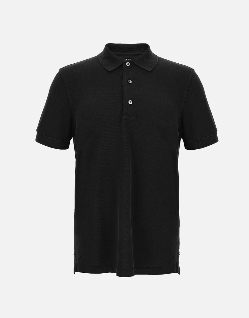 TOMFORD ポロシャツ 長袖 カットソー 黒 SIZE48 M~L Tom Ford Men's Cotton Blend Polo Shirt (アパレル,トップス＆Tシャツ