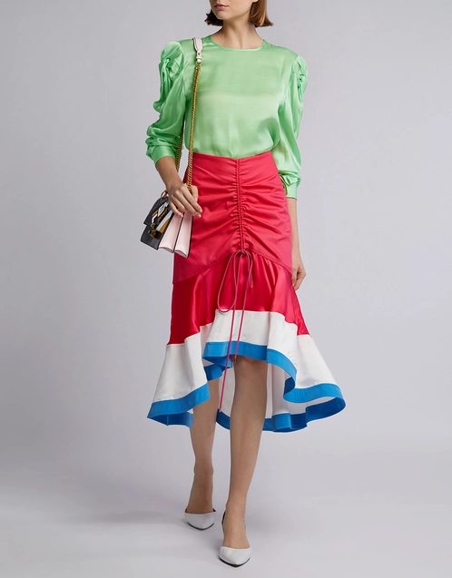 Binod Color-block Hi-Lo Midi Skirt