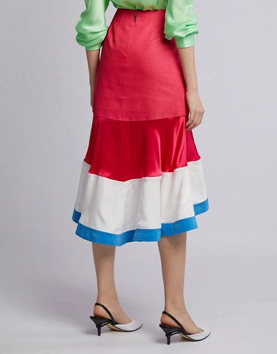 Binod Color-block Hi-Lo Midi Skirt