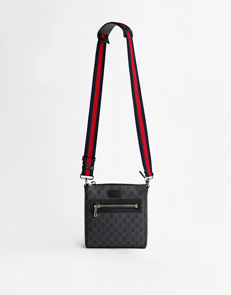 Gucci Men's GG Supreme Small Canvas Crossbody Messenger Bag