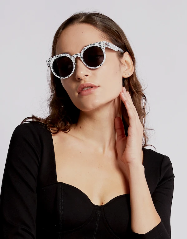 MYKITA MYKITA x Maison Margiela Snake-effect Printed Round Sunglasses