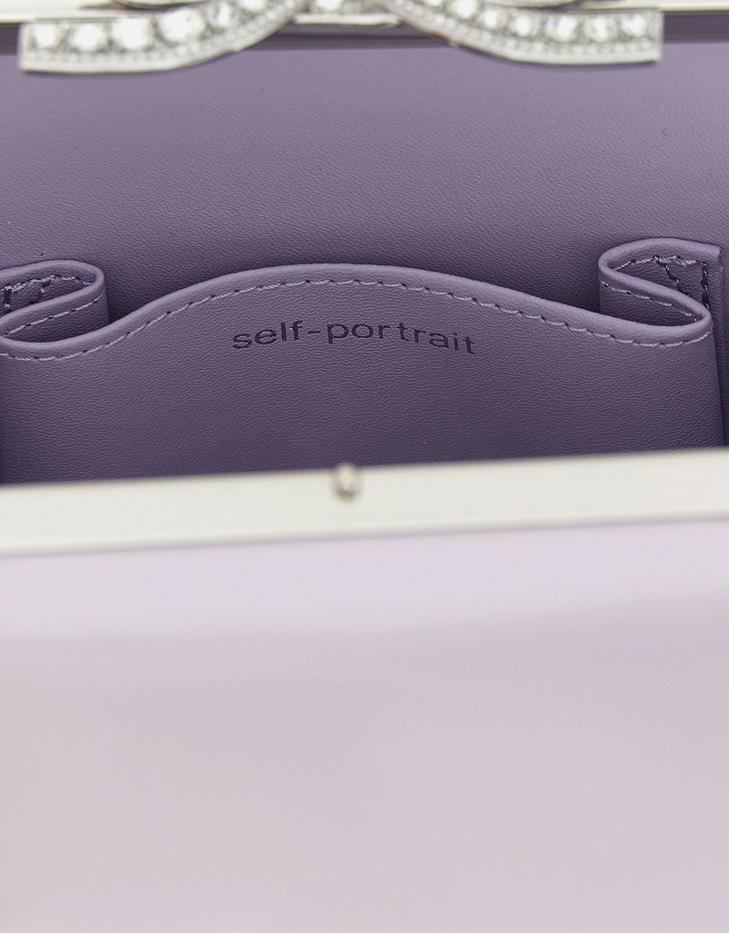 Self-Portrait Mini Leather Bow Clasp Handbag () IFCHIC.COM