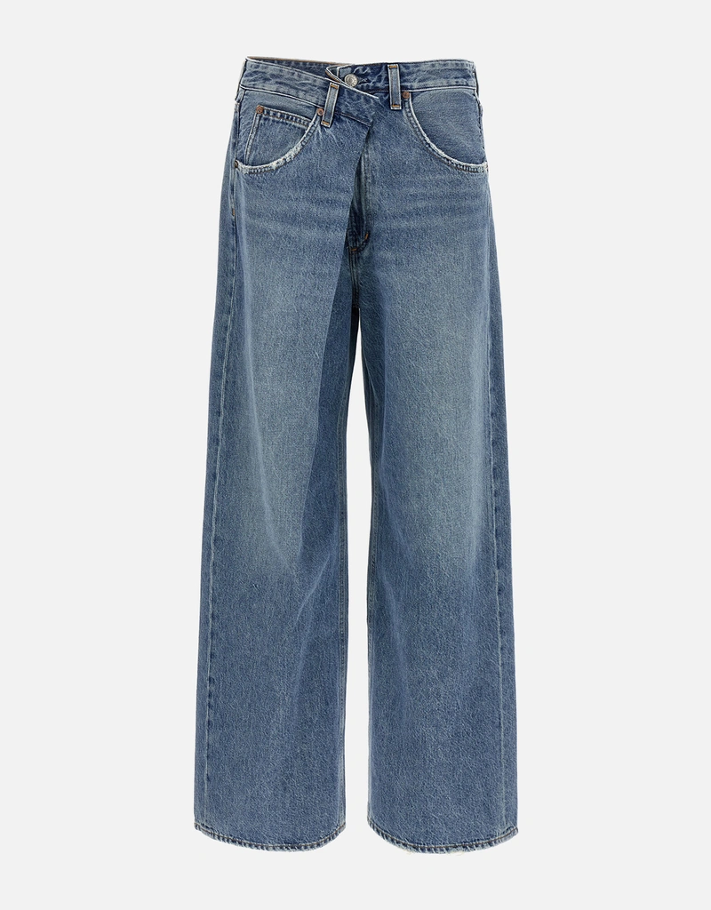 Agolde Vana Fold Denim Wide-Leg Jeans (ジーンズ) IFCHIC.COM