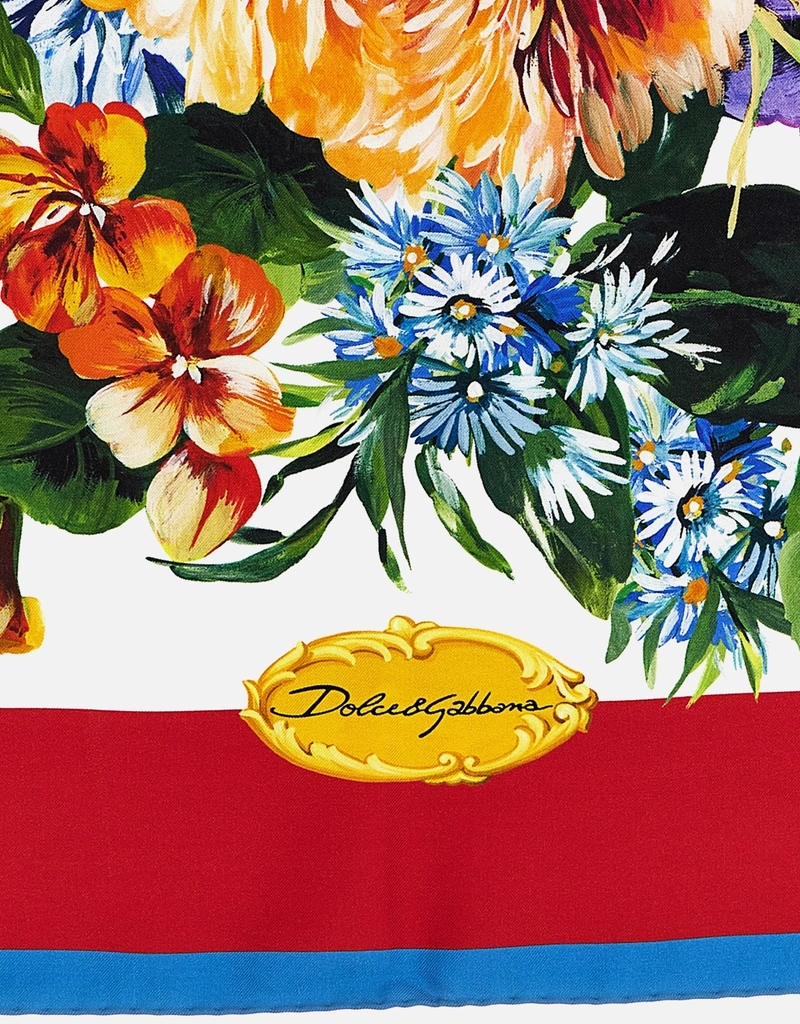 Dolce & Gabbana Silk Floral Print Scarf () IFCHIC.COM