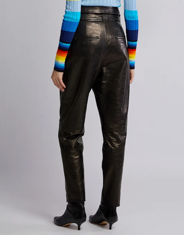 IRO Fekire High-rised Belted Leather Pants