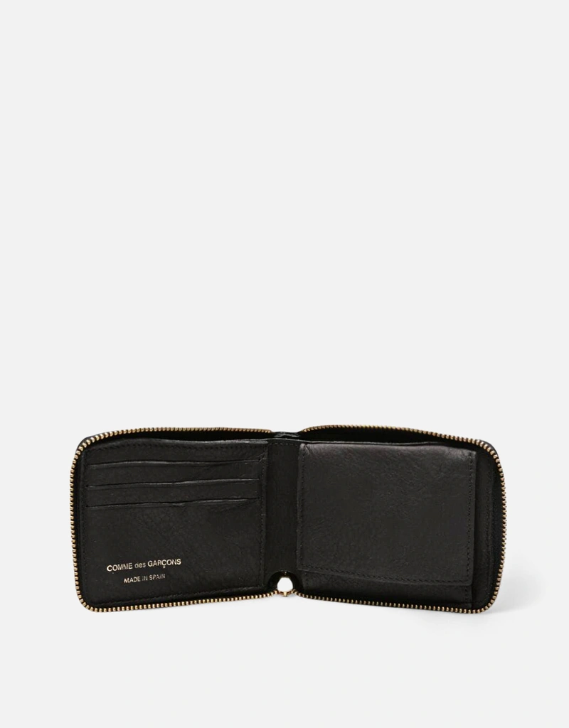Comme des Garcons Wallet Unisex Washed Calf Leather Full Zip