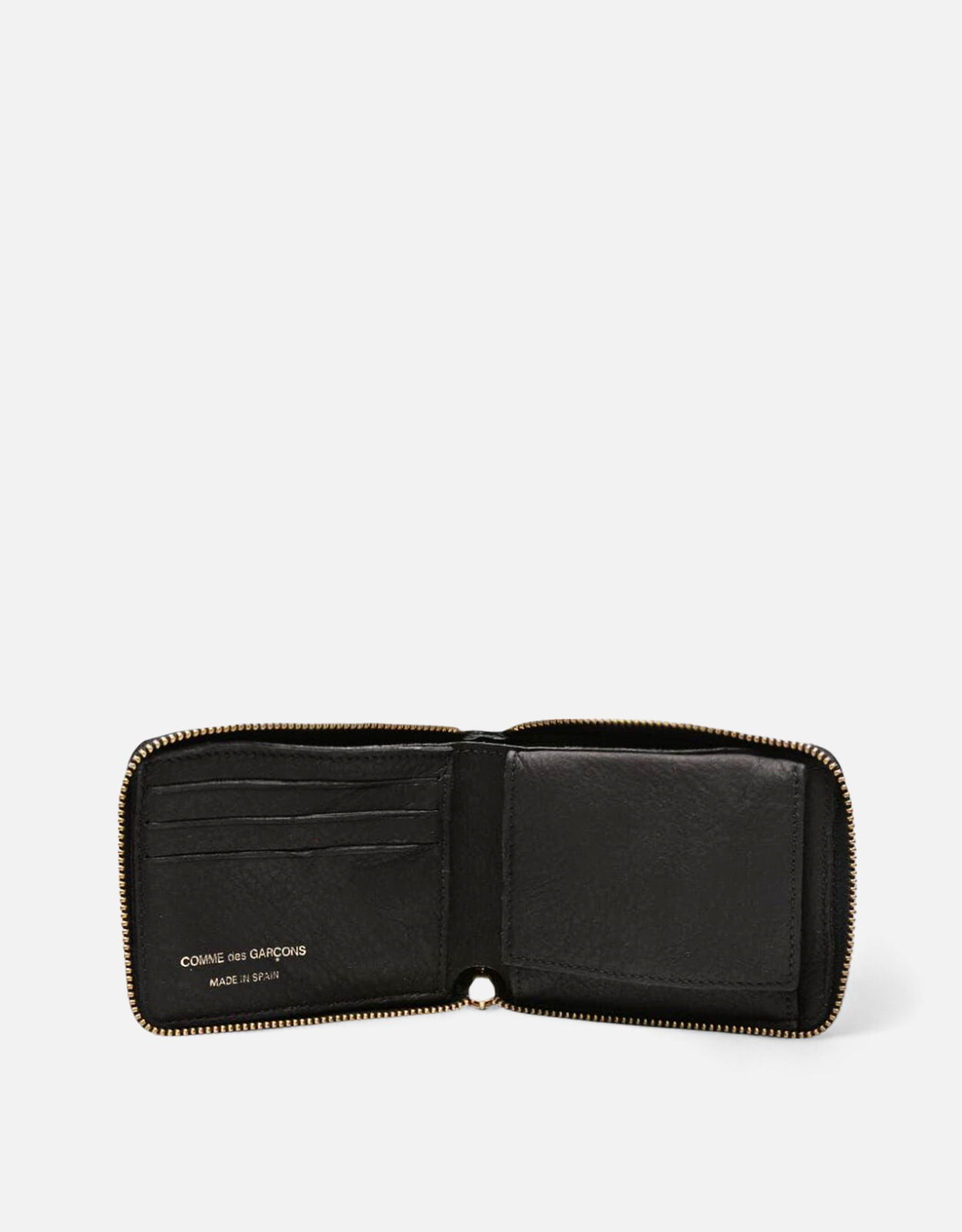 Comme des Garcons Wallet Unisex Washed Calf Leather Full Zip