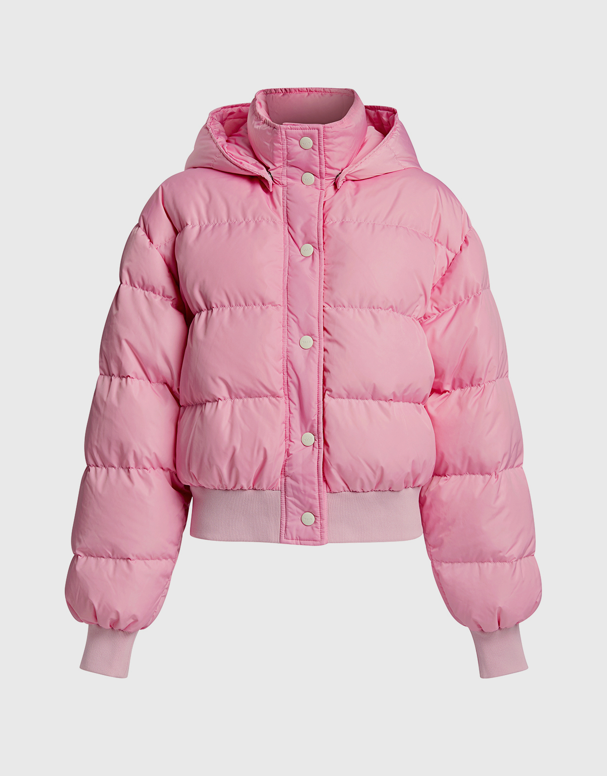 MSGM Logo Hoodie Down Cropped Jacket (Jackets,Down and Puffer Jacket)  IFCHIC.COM