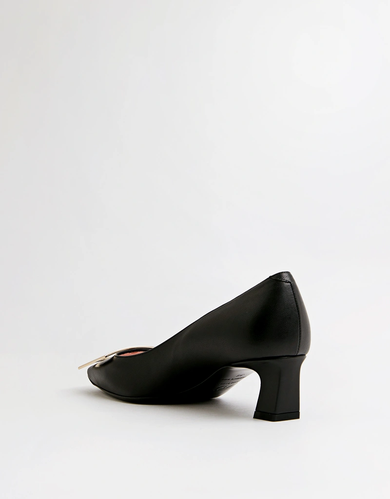 Roger Vivier Trompette Goatskin Nappa Leather Metal Buckle