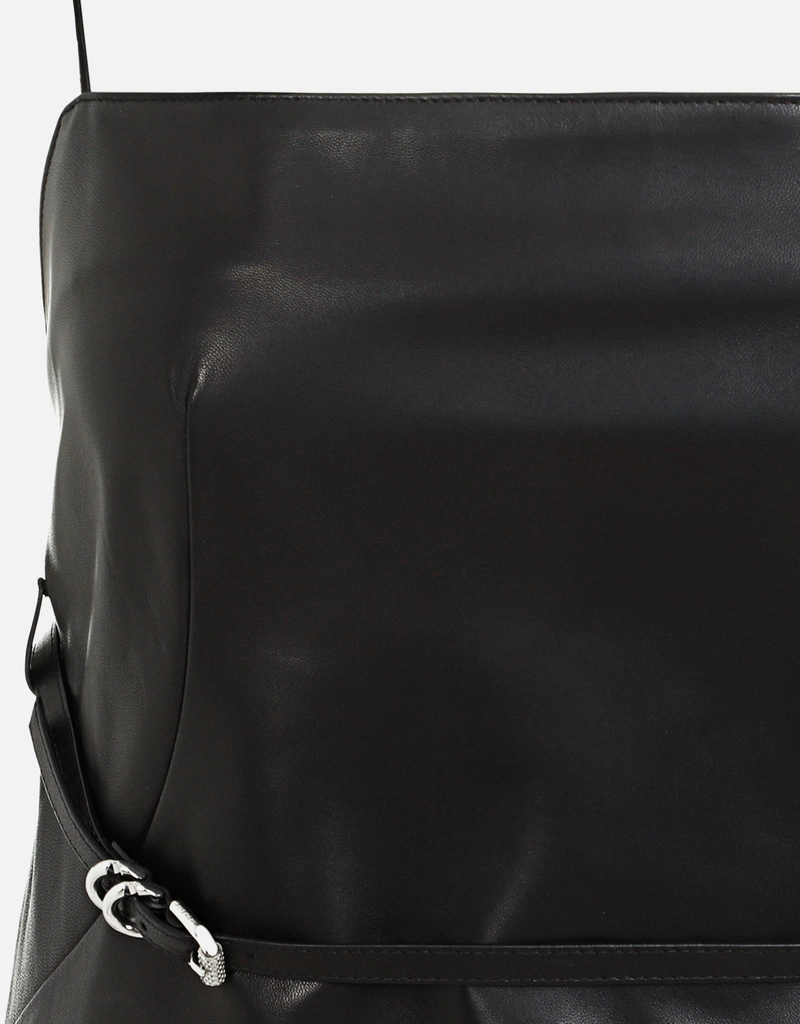 leather body dress Minimal Red Long Sleeves Body Con Women Leather Dress L / BROWN main image 0