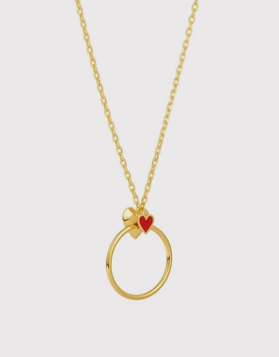Orbit Infinity Heart Pendant Necklace 