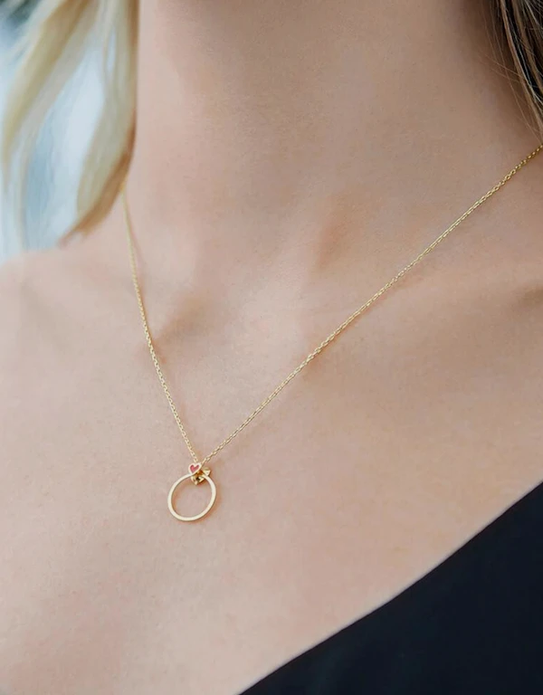 Ruifier Jewelry  Orbit Infinity Heart Pendant Necklace 