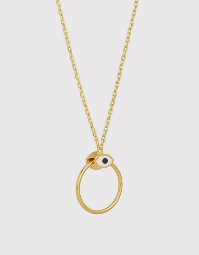 Orbit Infinity Iris Pendant Necklace 