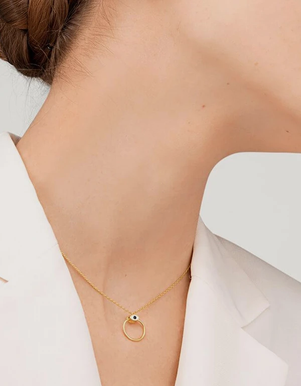 Ruifier Jewelry  Orbit Infinity Iris Pendant Necklace 
