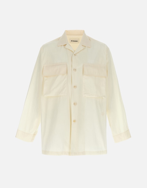 Jil Sander Men's Logo Embroidered Cotton Shirt () IFCHIC.COM