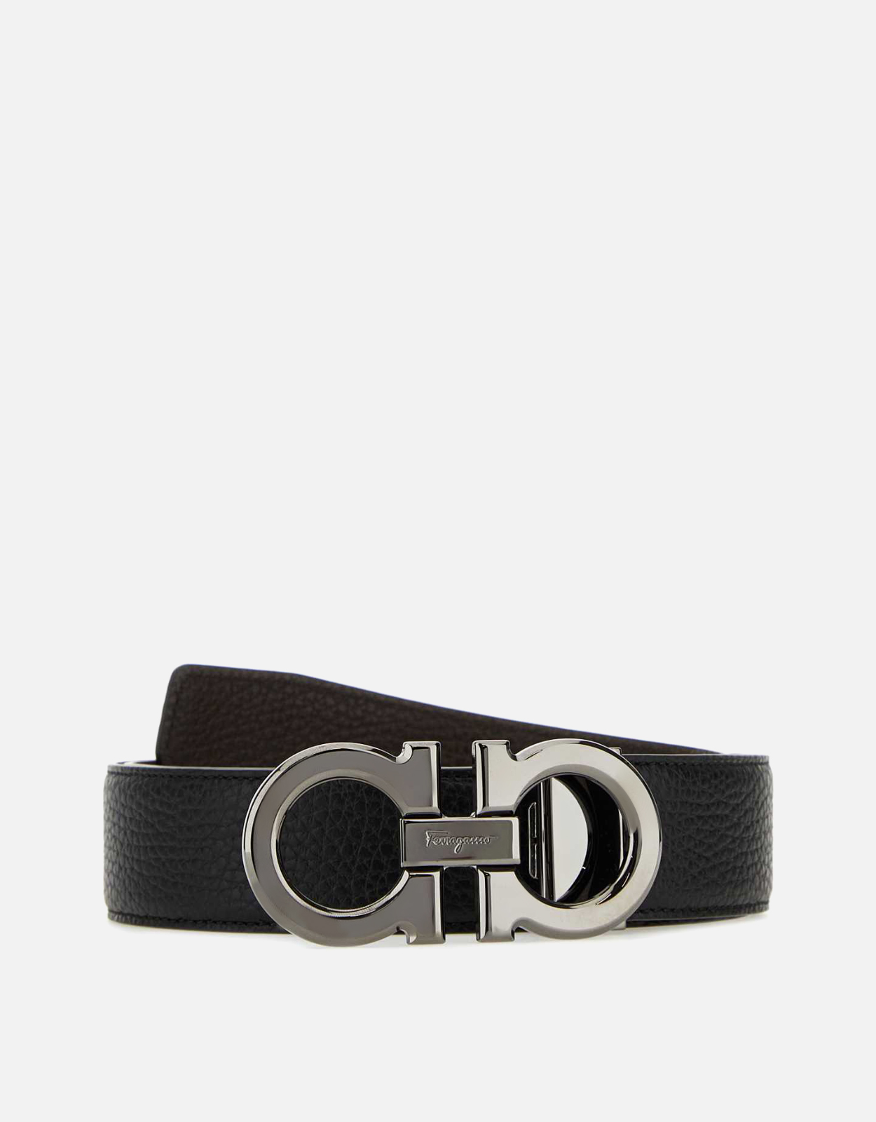 Salvatore Ferragamo メンズ ペブルカーフスキンレザー リバーシブル