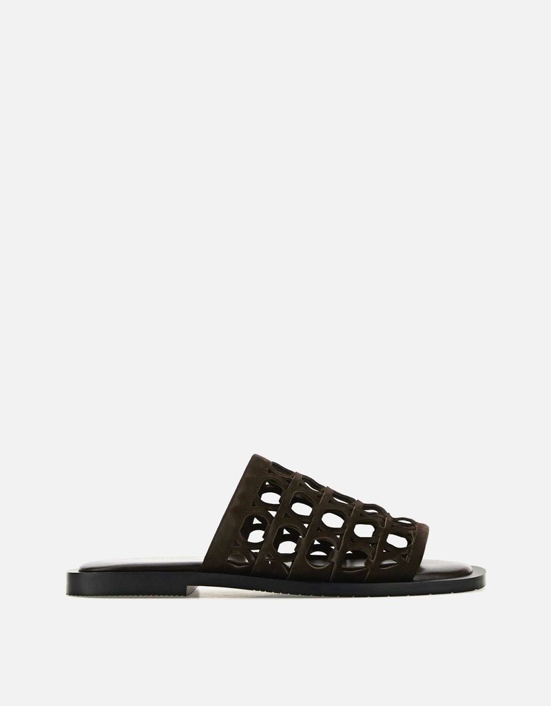 Salvatore Ferragamo メンズ スエードカーフスキン スリッパ () IFCHIC.COM