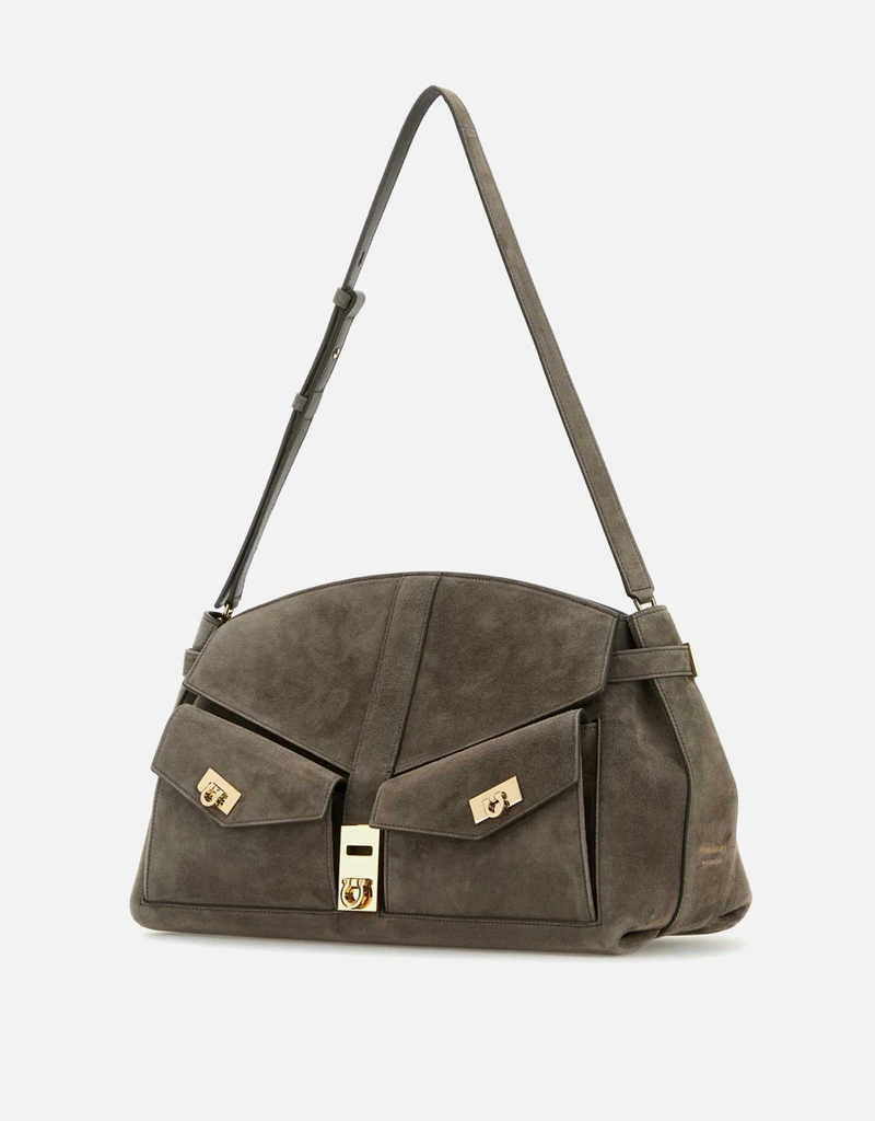 【美品】Salvatore Ferragamo スウェード　ショルダーバッグ 中古・古着通販】Salvatore Ferragamo (サルヴァトーレ フェラガモ