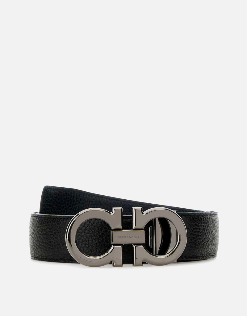 Salvatore Ferragamo メンズ ペブルカーフスキンレザー リバーシブル