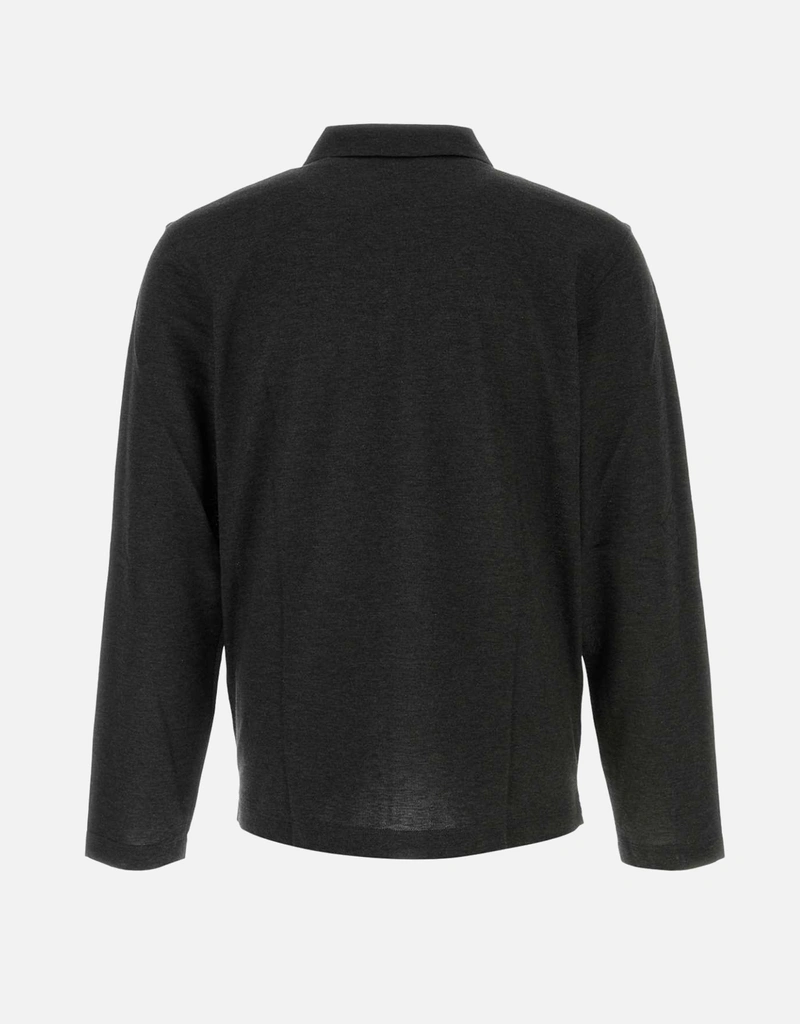 Salvatore Ferragamo メンズコットンカシミヤ混ポロシャツ (トップス