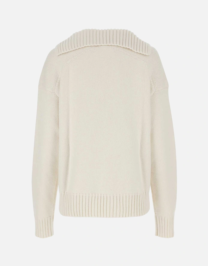 Jil Sander アイボリー カシミヤ混紡 オーバーサイズセーター