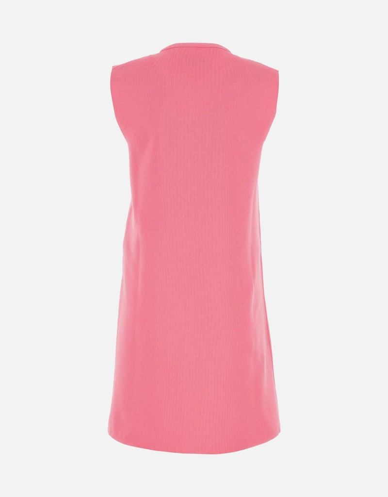 pink polyester dress Elyse Sheath Extended Flap Polyester Maxi Dress