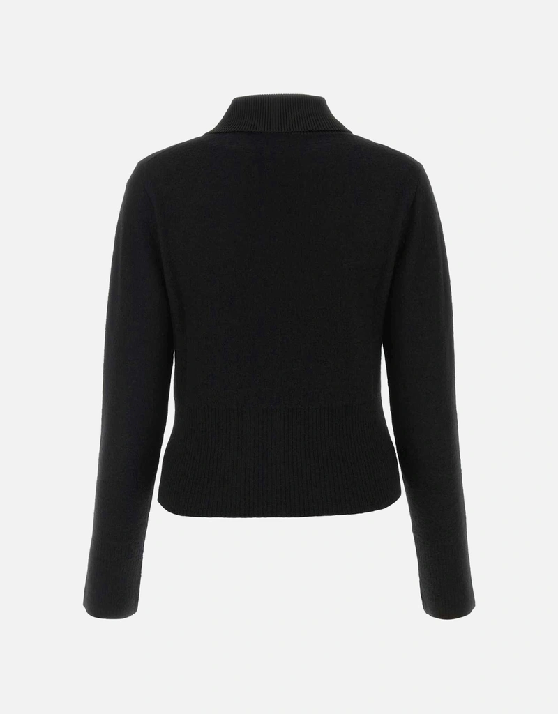 Jil Sander Black Wool Blend Crop Sweater () IFCHIC.COM
