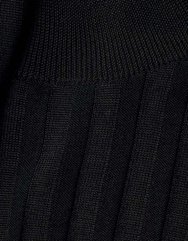 June High Neck Ribbed Merino Wool-blend Sweater