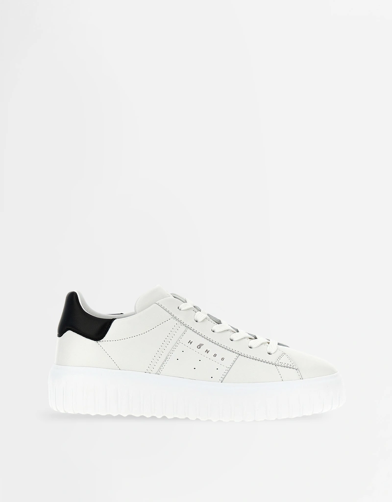 Hogan メンズ Hストライプ ラムレザー プラットフォームソール