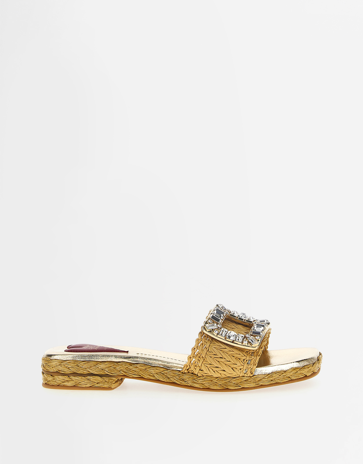 Roger Vivier Raffia Metal Buckle Flat Slides - EU 35　ロジェ ヴィヴィエ ラフィア メタル バックル フラット スライド - EU 35 Roger