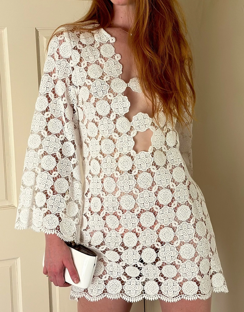 Miguelina Yesenia Doily Lace Coverup Dress - Pure White (Swimwear and  Beachwear,Coverups ) IFCHIC.COM