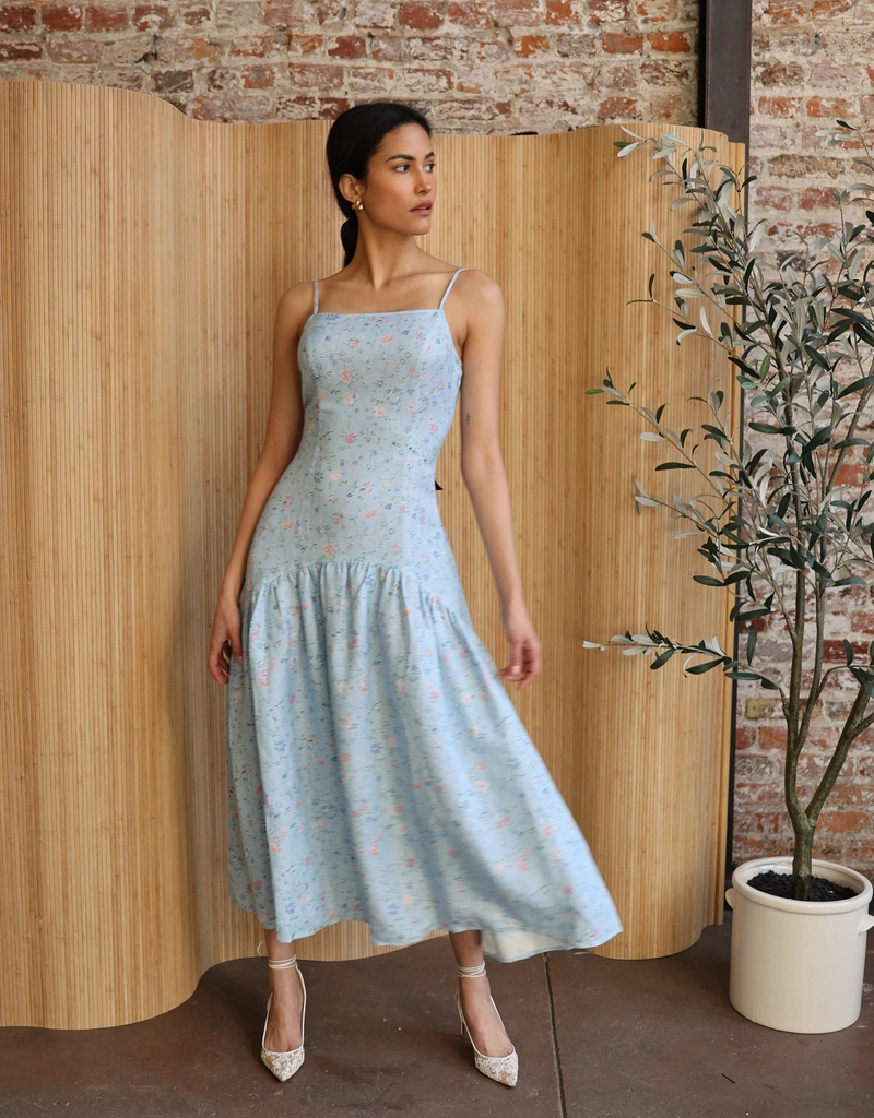 kiyah midi dress blue Kiyah Slinky Cut Out Maxi Dress - Black