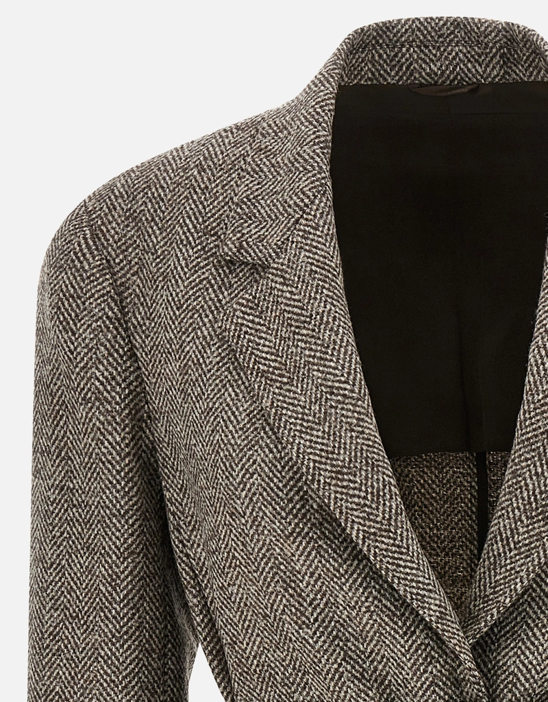 Brunello Cucinelli バージンウールベルトブレザー (ジャケット