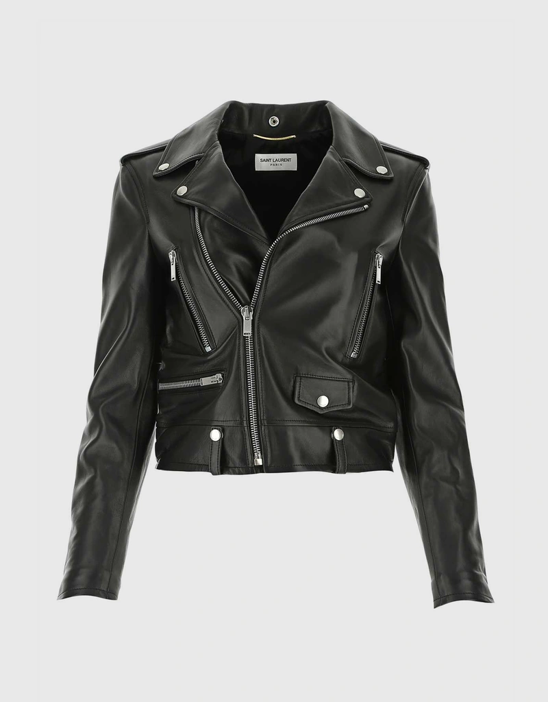 Saint Laurent ラムレザーのバイカージャケット (ジャケット) IFCHIC.COM