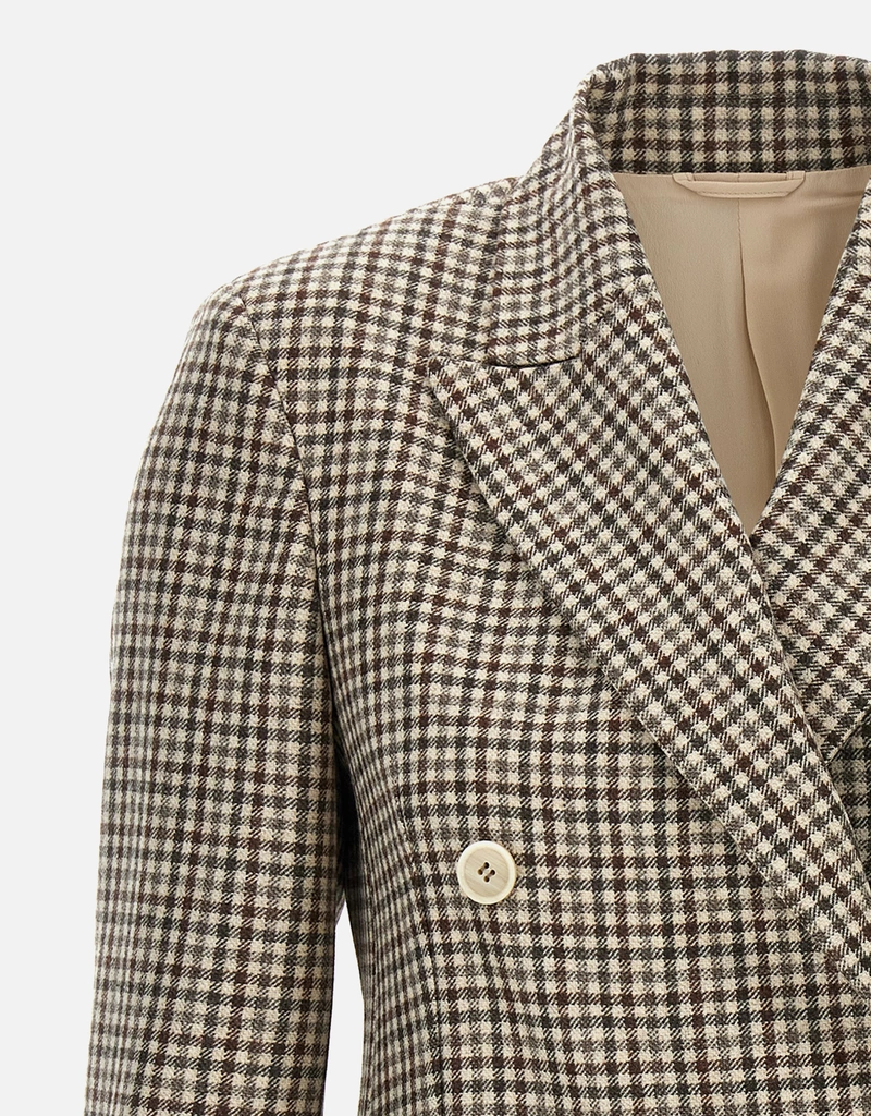 Brunello Cucinelli Virgin Wool Check Blazer (Coats and Jackets