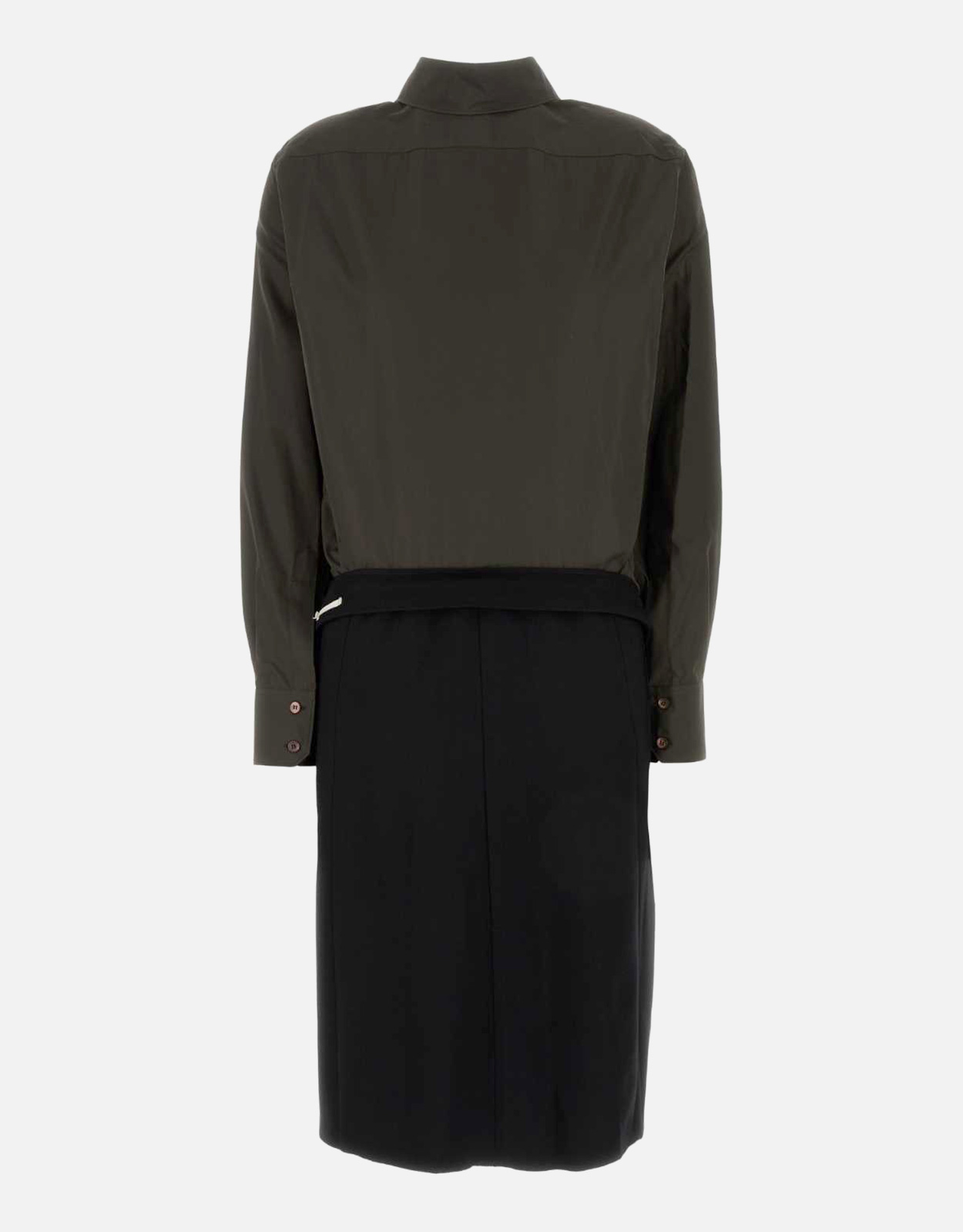 Maison Margiela Maison Margiela Two-Tone Poplin And Wool Shirt Dress - FR 36F　メゾン マルジェラ ツートーン ポプリン & ウール シャツ ドレス - FR 36F