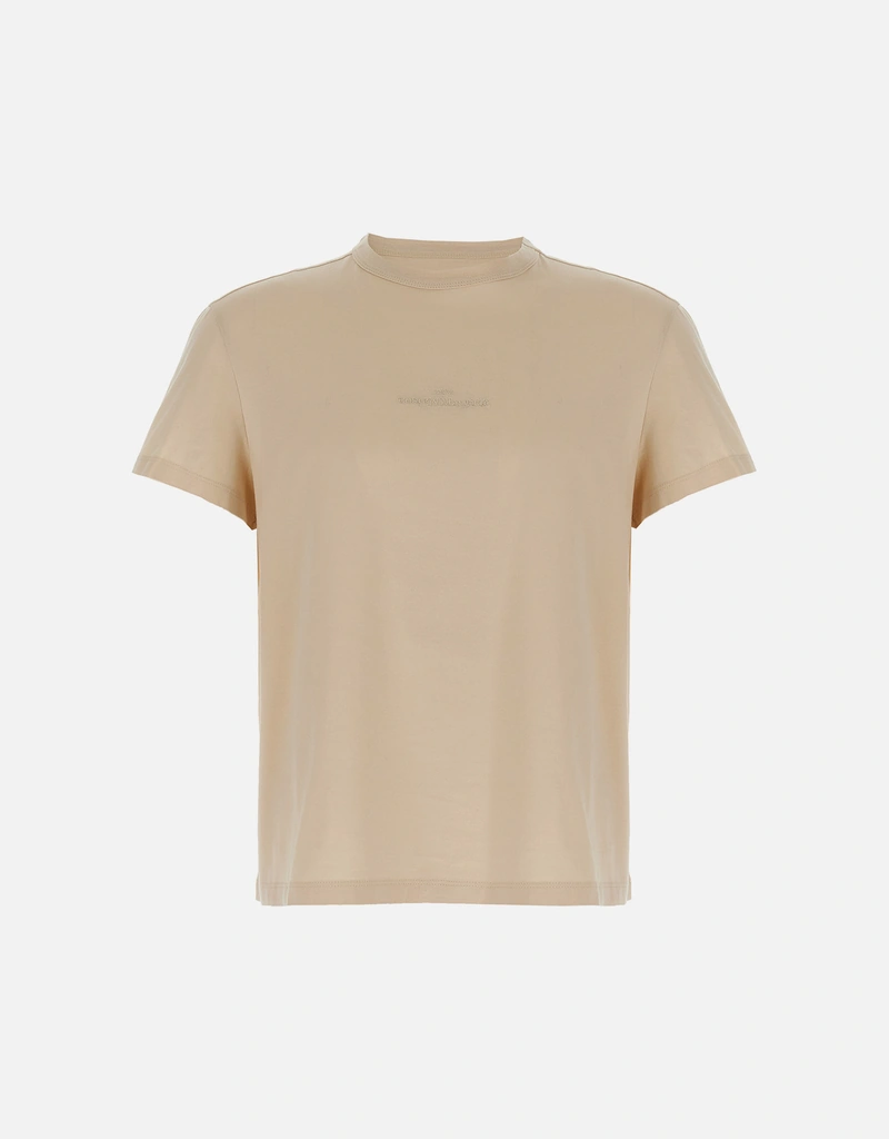 Maison Margiela メンズ綿刺繍リバースロゴ半袖Tシャツ (トップス＆T