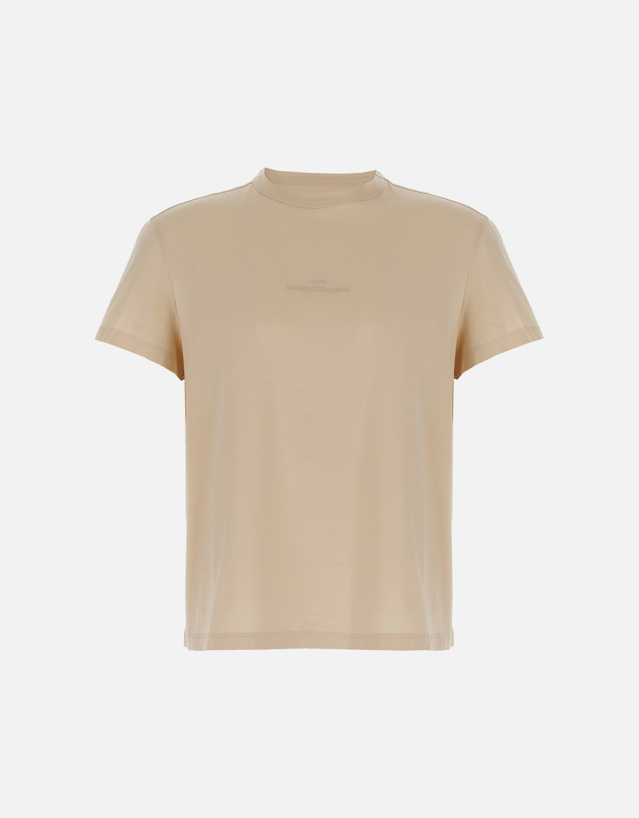 Maison Margiela Men's Cotton Embroidered Reversed Logo Short-Sleeved T-shirt - IT 34　メゾン マルジェラ メンズ コットン刺繍リバースロゴ半袖 T シャツ - IT 34 Maison