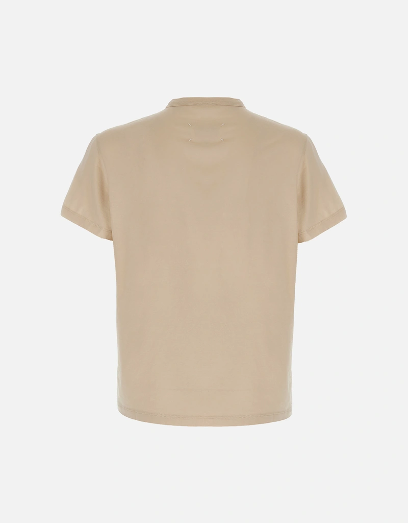 Maison Margiela メンズ綿刺繍リバースロゴ半袖Tシャツ (トップス＆T