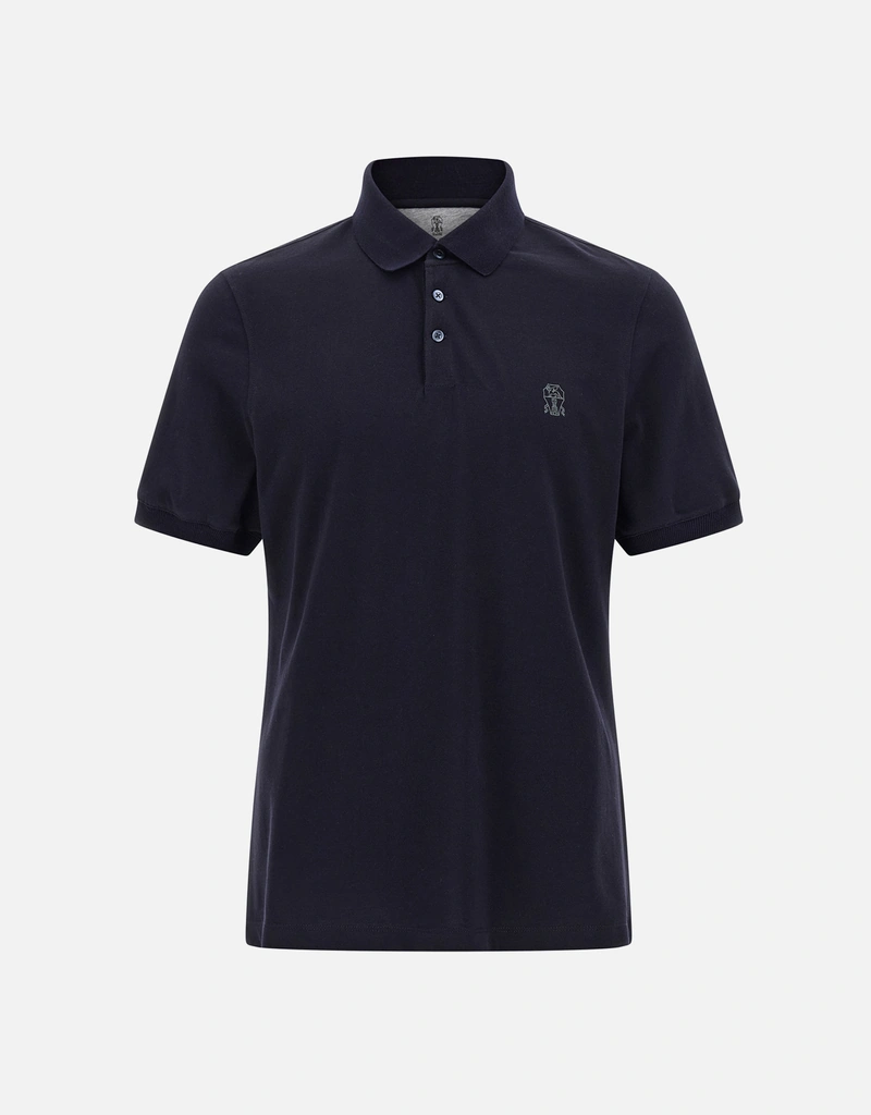 Brunello Cucinelli メンズ ピケコットンポロシャツ (アパレル