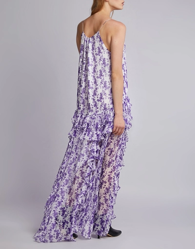 Isla Floral Silk-chiffon Ruffled Maxi Dress