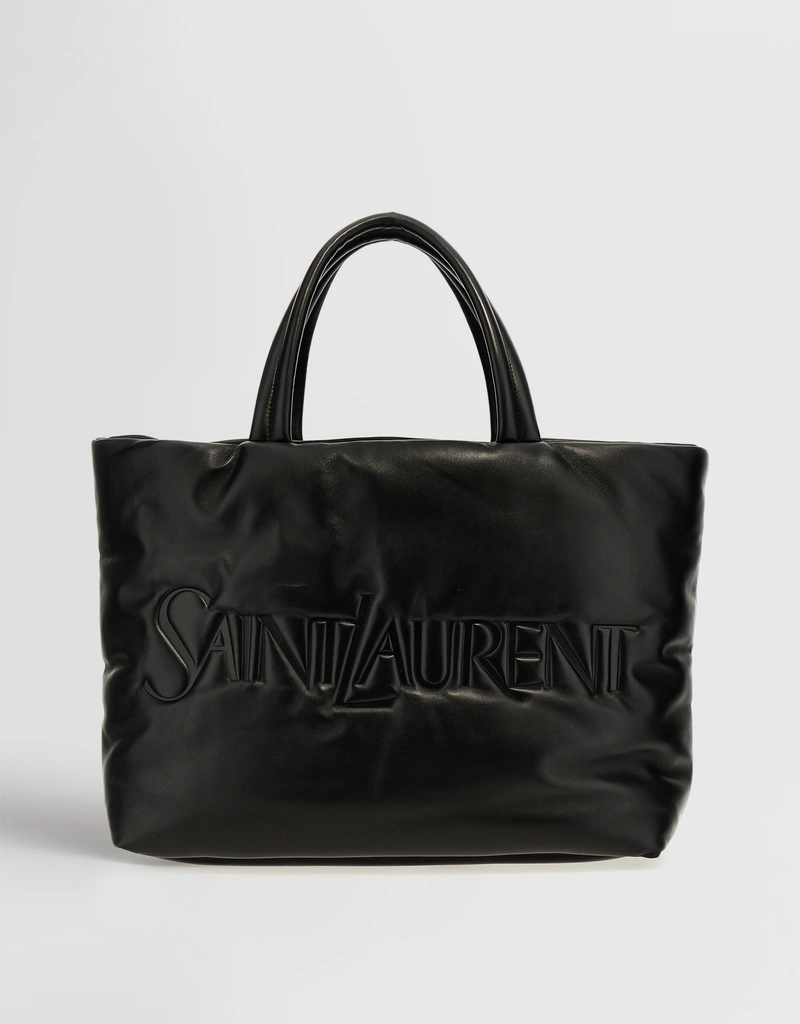 Saint Laurent ユニセックスラムスキンロゴ型押しトートバッグ