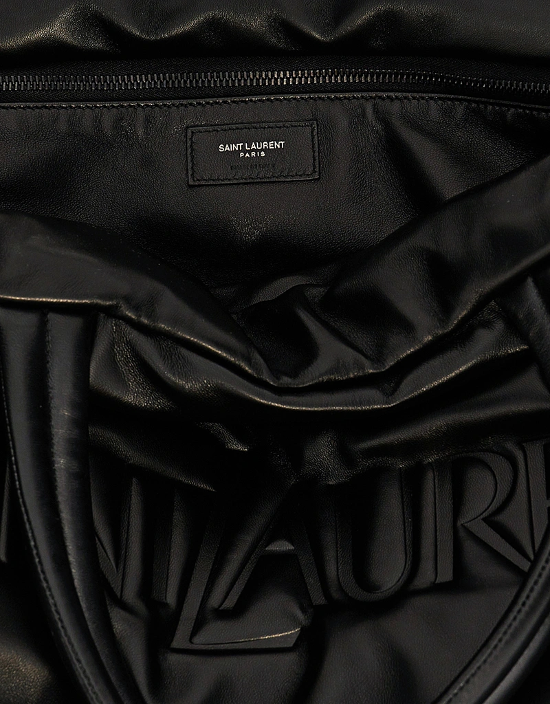 Saint Laurent ユニセックスラムスキンロゴ型押しトートバッグ