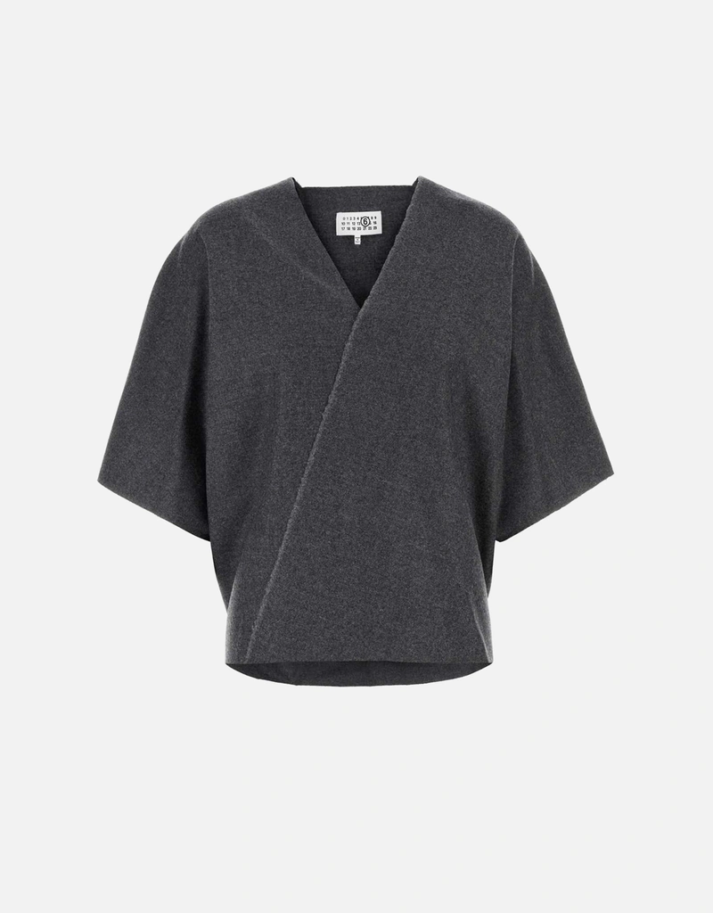 MM6 Maison Margiela ウールVネックトップ (ニットウェア,トップス