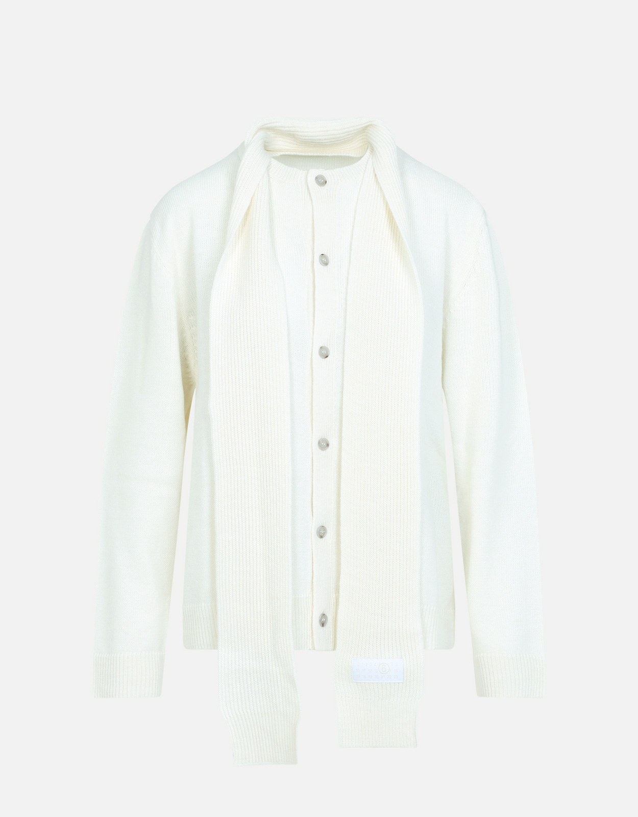 MM6 Maison Margiela Wool Scarf Cardigan (Knitwear,Cardigans